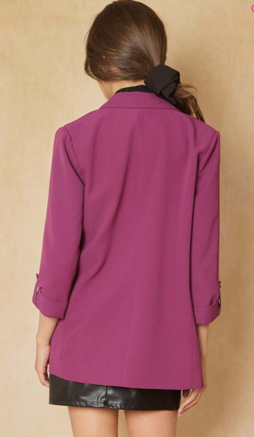 Orchid Rolled Sleeves Blazer