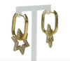 Pave Star Dangle Earrings