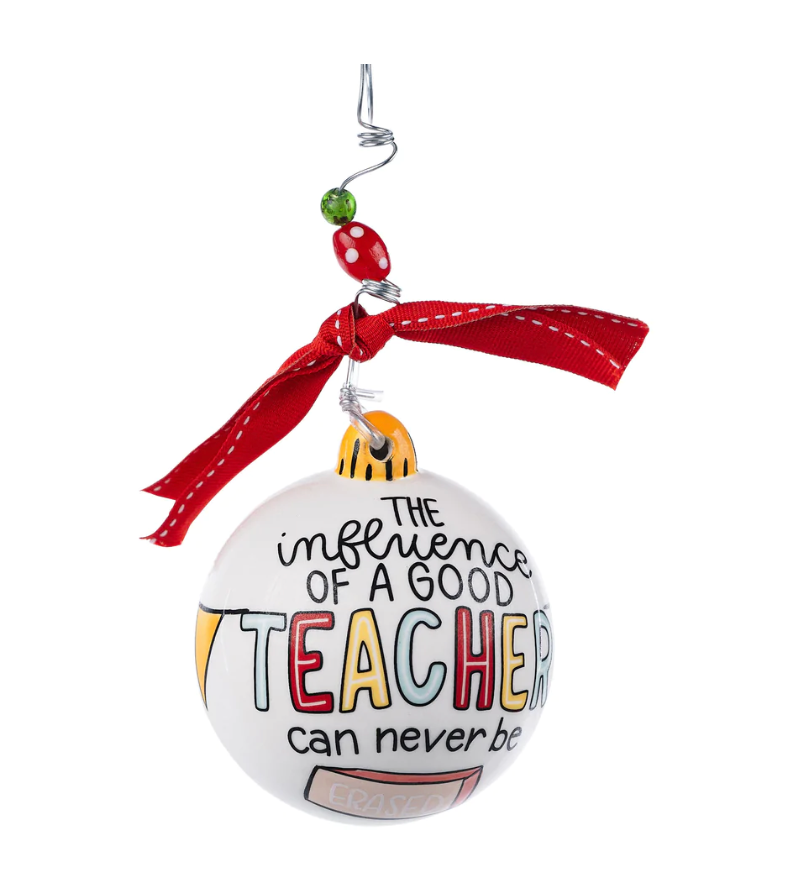 Teacher Theme Round Ornament