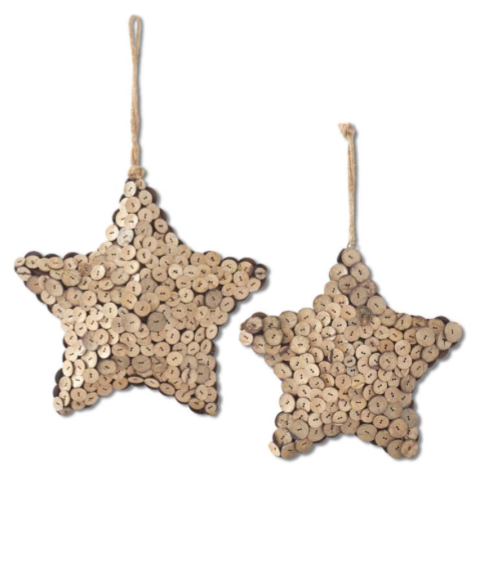 Star Ornament w/ coconut buttons