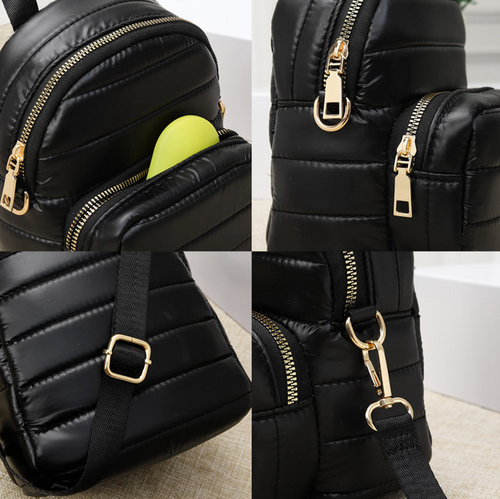 Ivory Puffer Mini Backpack Bag
