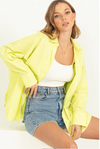 Neon Green Alison Oversized Button Up
