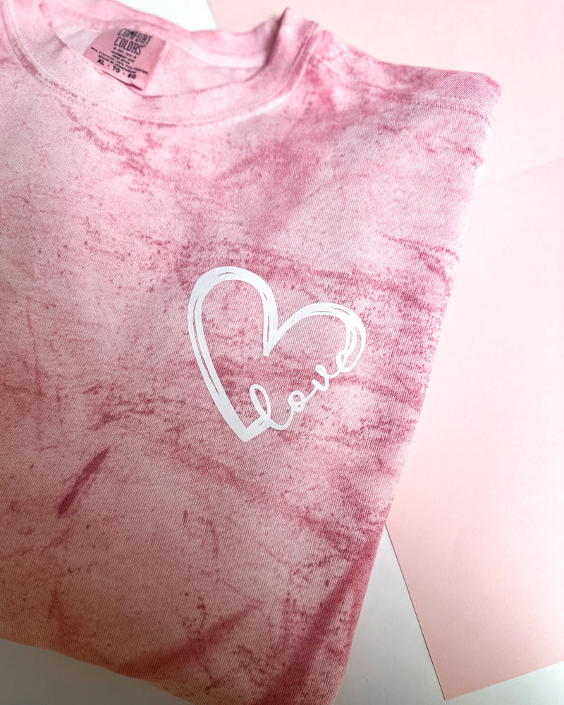 Heart Outline Pink Sweatshirt