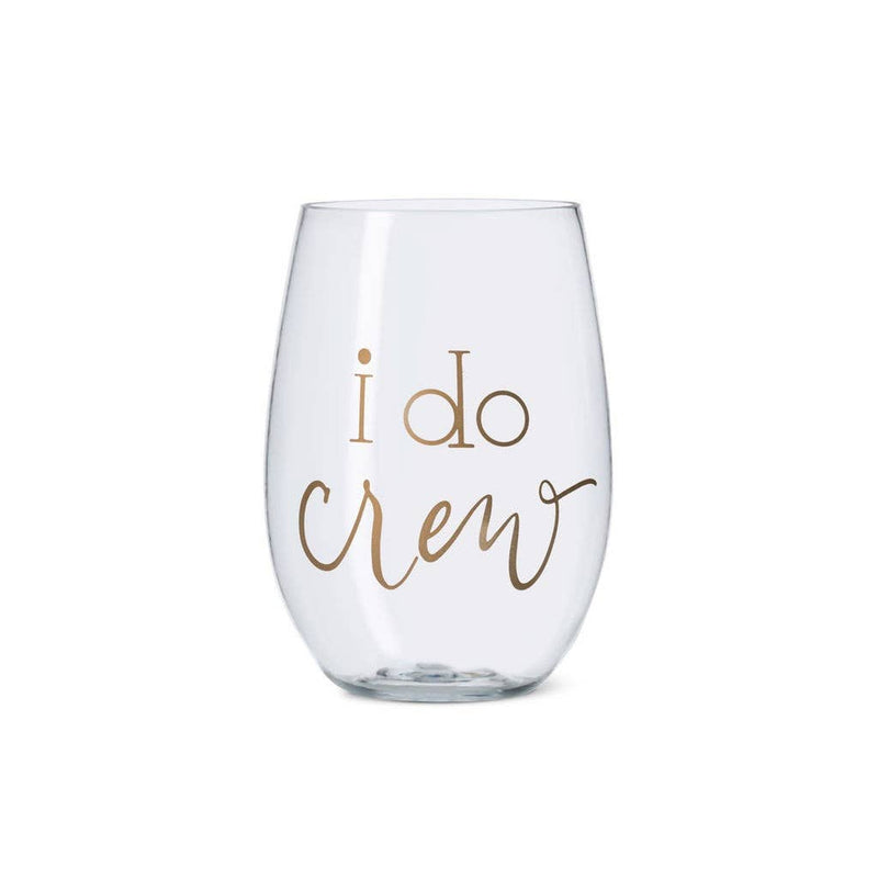 I Do Crew Durable Plastic Stemless Wine Cups