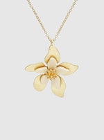 Acetate Metal Floral Flower Pendant Choker Necklace (Three colors)