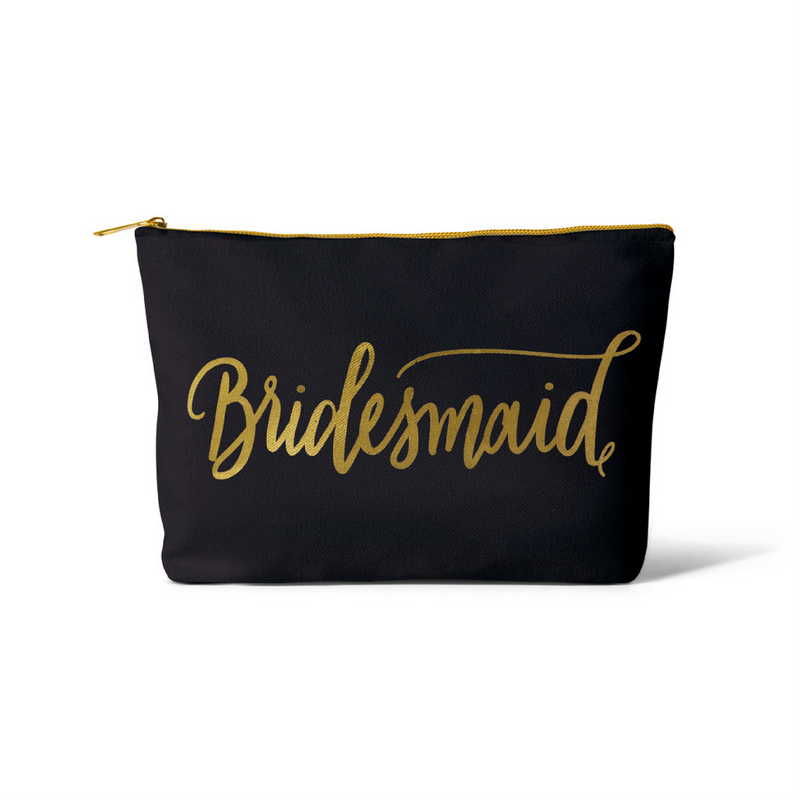 Black Bridesmaid Makeup Bag