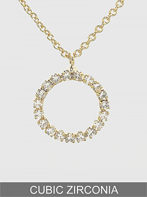 Cubic Zirconia Circle Delicate Necklace