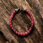 Raspberry Jade Natural Gemstone Bracelet
