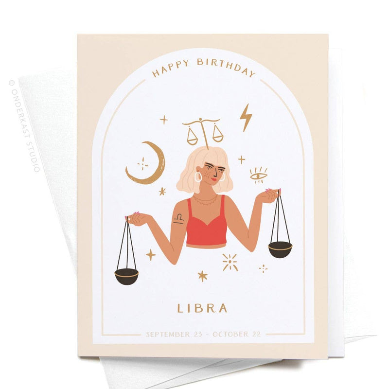 Happy Birthday Libra Zodiac Greeting Card