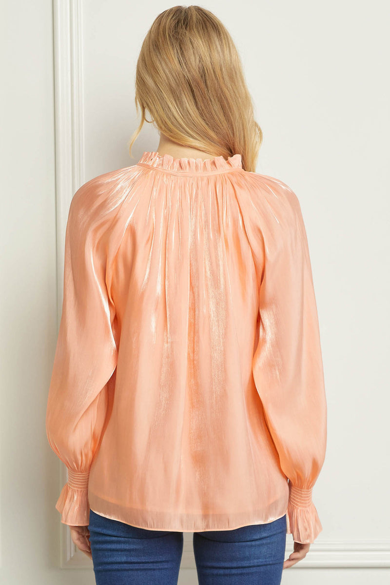 Peach Iridescent Long Sleeve Top
