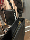 Black Faux Suede Messenger Bag & Braided Strap