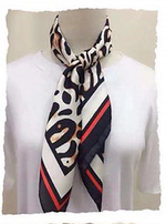 Red, White and Black Leopard Print Hair Scarf